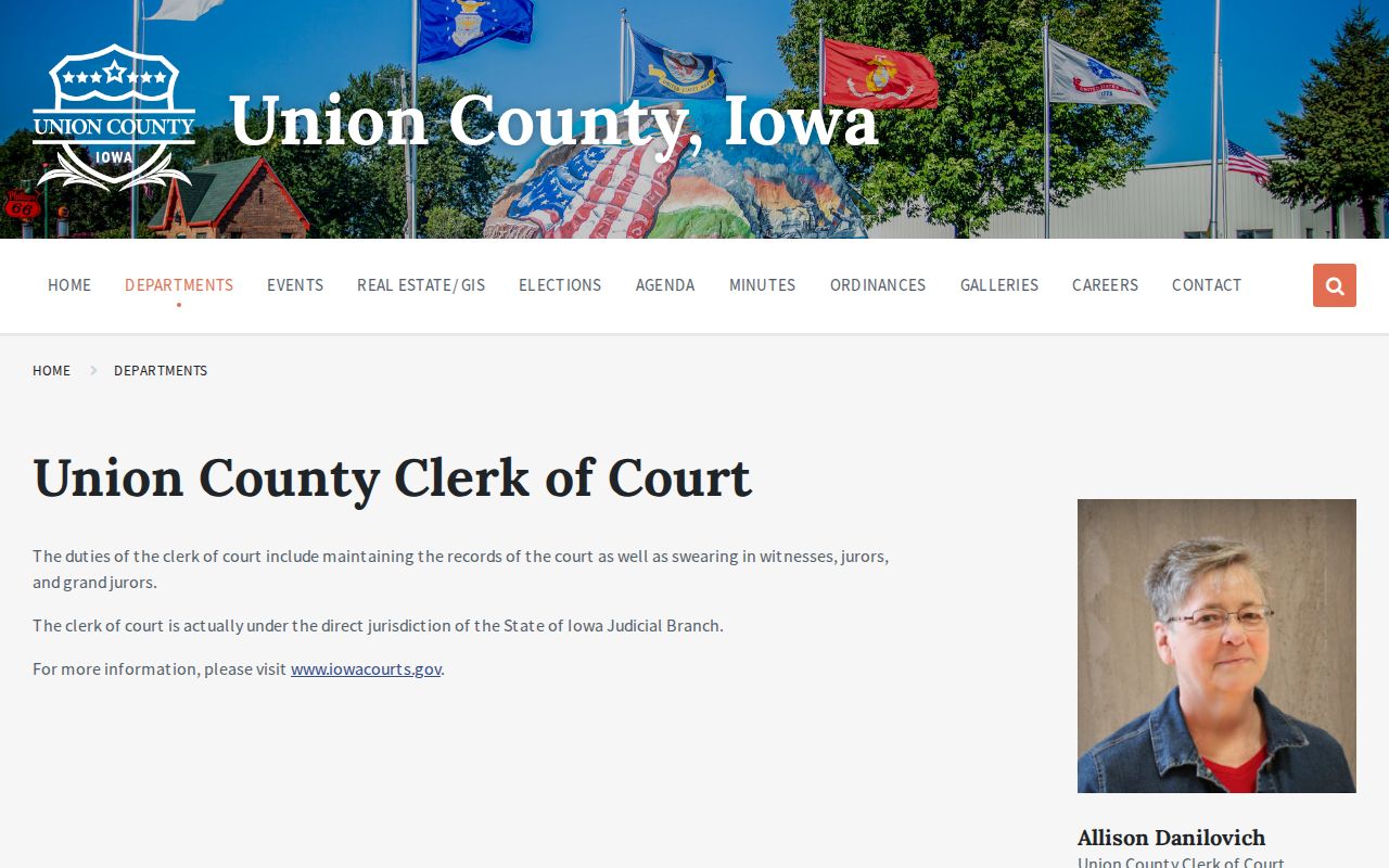 Union County criminal court case clerk page