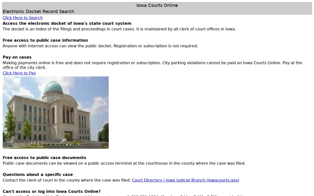 Iowa Courts Online search for Union County criminal court cases