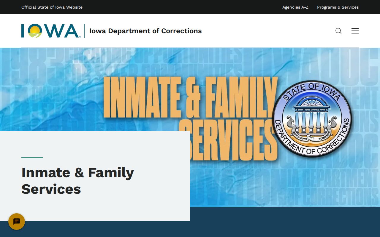 Iowa Department of Corrections official offender search entry page